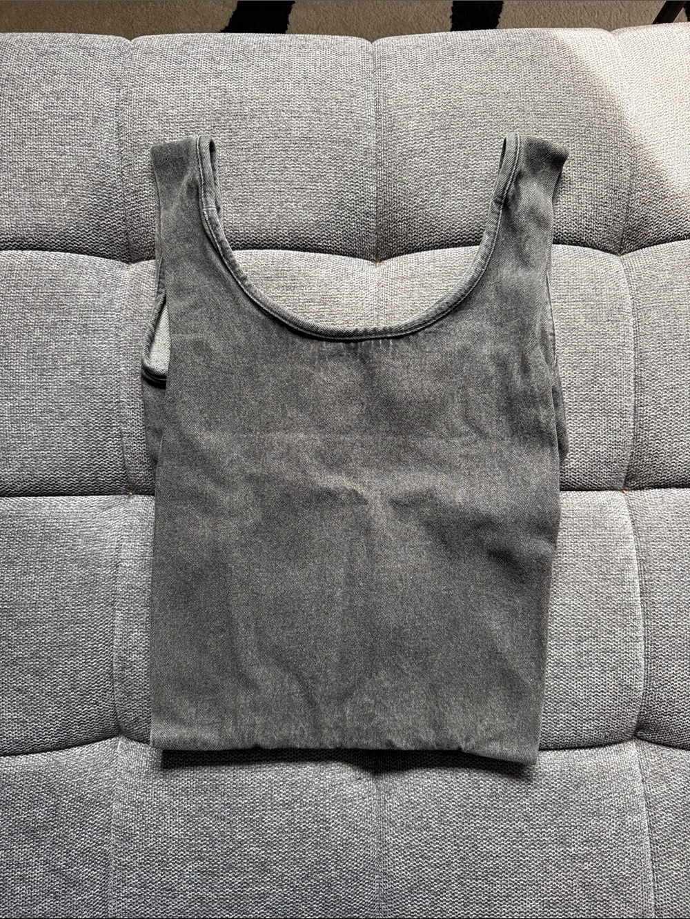 BAGGU Denim Charcoal Gray Canvas Tote